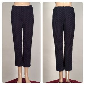 Merona Classic Fit Navy Blue Patterned Pants